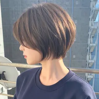 ショート カラー 縮毛/レイヤー 韓国/橋口のヘアスタイル