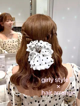 セミロング ヘアアレンジ 顔周り/透明感/銀座 🩵りのせのヘアスタイル