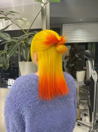 セミロング カラー 菜々🫧新宿 透明感ケアブリーチのヘアスタイル