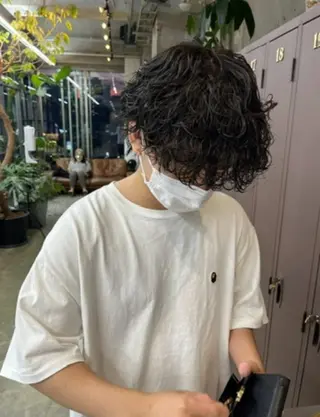 ショート パーマ ナガノリノ /ボブ/ ベージュ/暖色のヘアスタイル