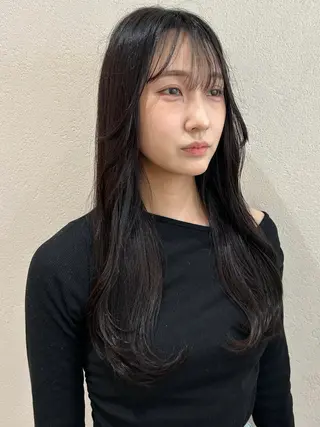 ロング カラー レイヤーカット☆顔ま わりカット＊田村りおのヘアスタイル