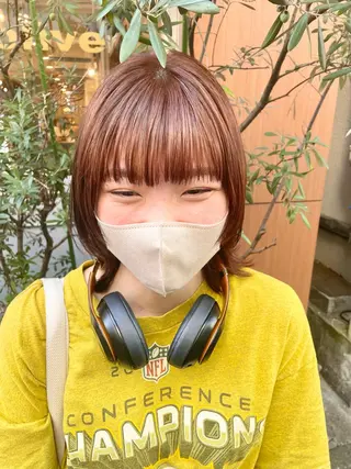 セミロング カラー ヘアアレンジ ハイトーンピンク🍑 ブリーチ🍑RINAのヘアスタイル