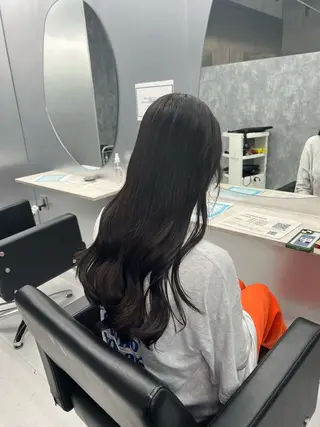 ロング 👑垢抜け韓国ヘア ハッシュカット唯澄のヘアスタイル