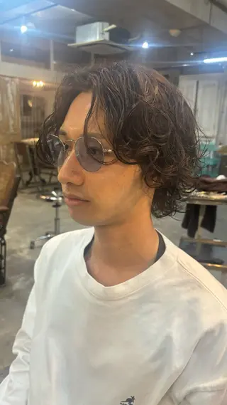 ミディアム パーマ メンズ 南堀江🌿パーマ Tetsu【テツ】のヘアスタイル