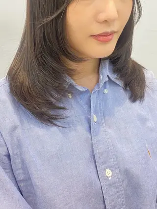 セミロング nok所属・レイヤー/ベージュ/ どますず🌺のヘアスタイル