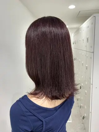 セミロング カラー 愛結 暖色カラー🎀🩰のヘアスタイル