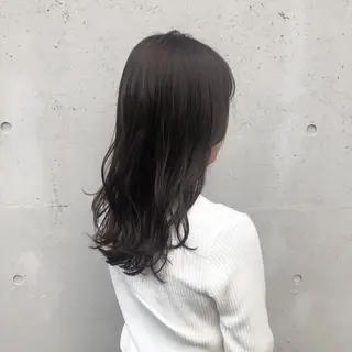 セミロング カラー 酸性縮毛矯正🧴韓国 レイヤー/髪質改善のヘアスタイル