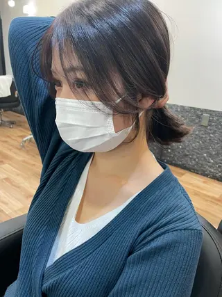 ミディアム カラー レイヤーカット、 大人可愛い　中村美羅のヘアスタイル