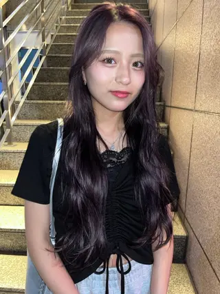 ロング カラー 赤み消しカラー / ヨシダトモキのヘアスタイル