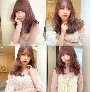 カラー mizuki/ピンク ベージュ.レイヤーのヘアスタイル
