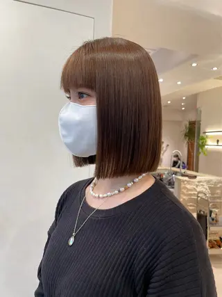 ミディアム カラー 渋谷/レイヤーボブ・ 透明感カラーしょうごのヘアスタイル