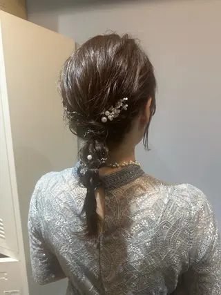 ミディアム ヘアアレンジ 縮毛矯正+モテカラー 🎀✨MIHOのヘアスタイル