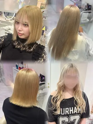 セミロング カラー Ayu🍯/名駅/ブ リーチカラー/ヘアメのヘアスタイル