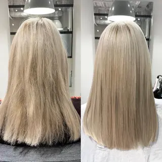 セミロング カラー アベ マコトのヘアスタイル