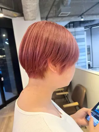 ショート カラー 赤み消しカラー✳️ 井上明日翔💫のヘアスタイル