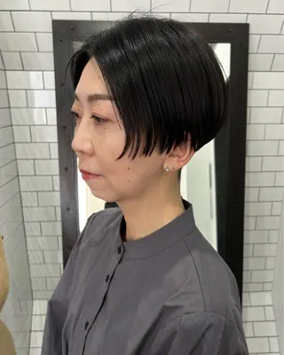 ショート 紙屋町ショート /ボブ　パーマ河内蓮のヘアスタイル