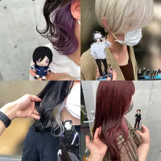 ミディアム カラー ウルフカット 渋谷の人のヘアスタイル