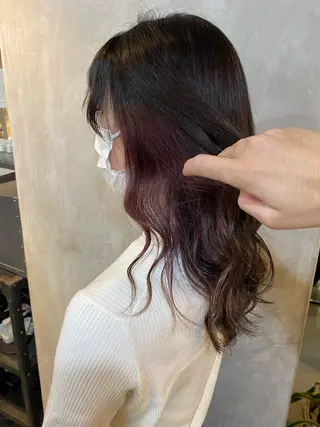 セミロング カラー ヘアアレンジ 切りっぱなしボブ/ デザインカラー店長のヘアスタイル