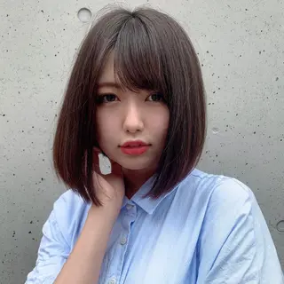 ミディアム カラー ✨️美髪矯正×似合わ せ艶カラー✨藤田透のヘアスタイル