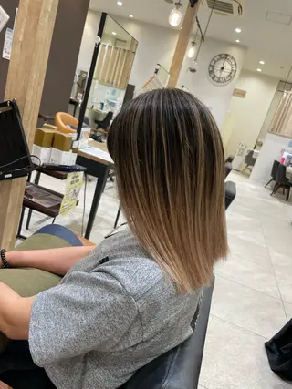 セミロング カラー AGU hair vigor 三条店所属・AGU 三条店 林　雄のヘアスタイル