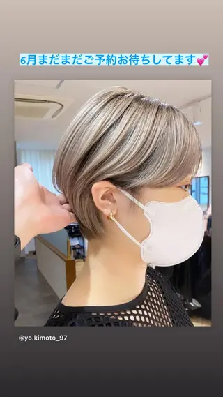 ショート カラー 木元 瑛✂︎ボブのヘアスタイル