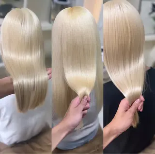 ミディアム カラー メンズ ブリーチ特化型✂️ ハイトーンカラー👨のヘアスタイル