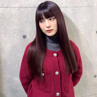 セミロング カラー 無料カットモデル ユナのヘアスタイル