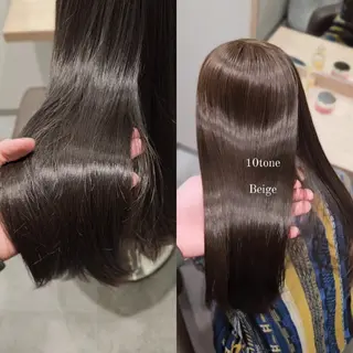 セミロング カラー サロウィン　神戸三宮店所属・三宮No.1ブリーチ 無しカラー/杉山太貴のヘアスタイル