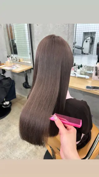 ロング カラー 🌷ラベンダーピンク 顔まわり🌷ねいろのヘアスタイル