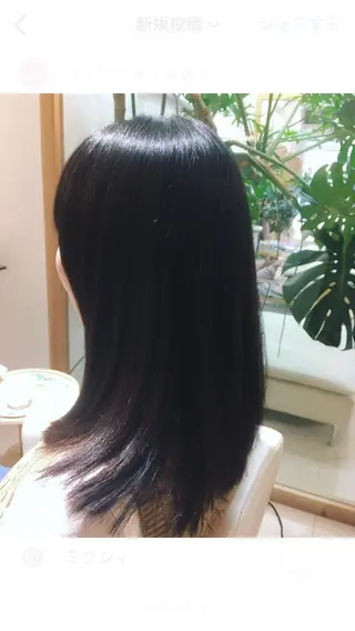 ロング 安永 涼のヘアスタイル