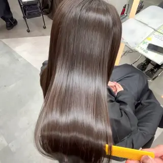 山崎/ボブ縮毛矯正 レイヤー髪質改善のヘアスタイル