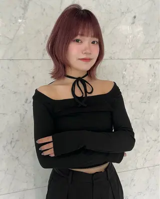 ミディアム カラー 🩰ピンクベージュ 💞midori💞のヘアスタイル