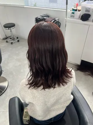 ミディアム カラー みう/仙台/暖色/ 艶髪/顔周りカット/のヘアスタイル