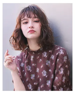 ミディアム カラー 竹内啓太 ボブのヘアスタイル