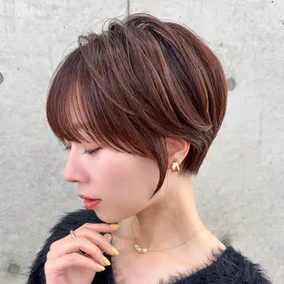 ショート ショート/レイヤー/ 縮毛矯正/ 渡邊莉玖のヘアスタイル