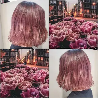 ミディアム ヘアアレンジ カラー オリーブ透明感カラー 表参道/MIKUのヘアスタイル