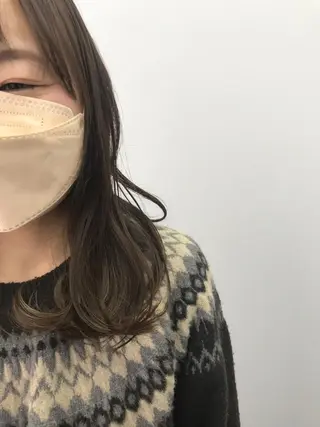 セミロング カラー 原 梢のヘアスタイル