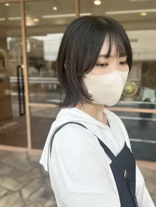 セミロング カラー 神谷 仁のヘアスタイル