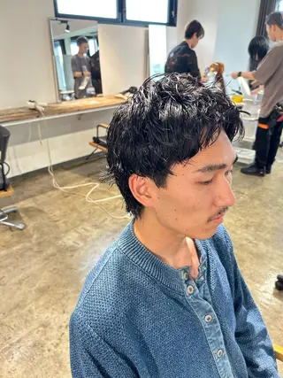 ショート パーマ メンズ become men's hair 名駅店所属・名駅/フェザーパーマ 韓国ヘア/森岡のヘアスタイル