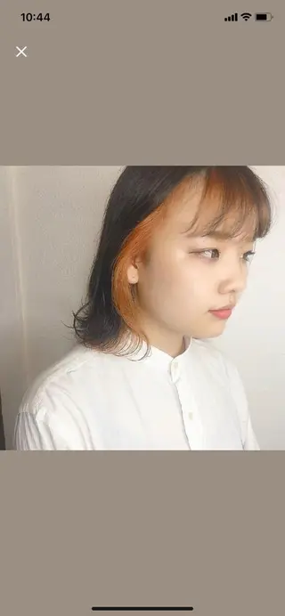 ミディアム カラー 竹内啓太 ボブのヘアスタイル