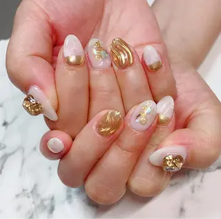 ロング カラー ネイル Q Free nailsのネイルデザイン