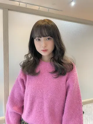 ミディアム カラー パーマ ヘアアレンジ 女性スタイリスト専門サロン Zina 天神所属・NANA／trend style🕊🍑のヘアスタイル