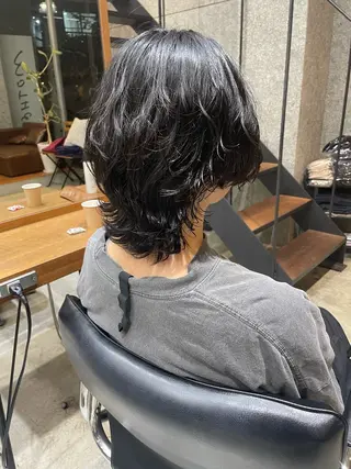 セミロング パーマ 🍋髪質改善× 透明感カラー ジュリのヘアスタイル