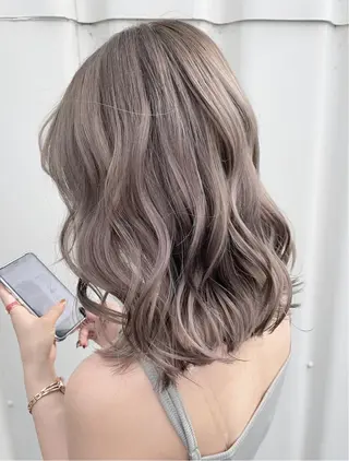 ミディアム カラー パーマ ヘアアレンジ メンズ キッズ ネイル アイブロウ 韓国風×透明感カラー 髪質改善オタベシンヤのヘアスタイル