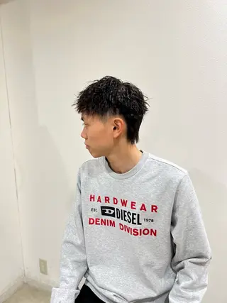 パーマ メンズ 心斎橋バレイヤージュ 小林勝貴のヘアスタイル