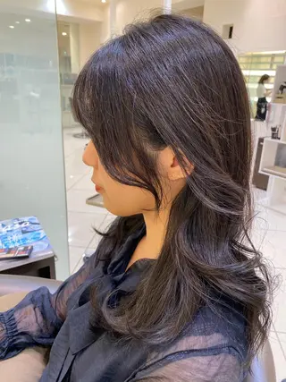 セミロング カラー ヘアアレンジ マツエク・マツパ 💎耳ツボジュエリー ×銀座美容室💎のヘアスタイル