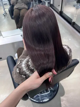 ミディアム カラー 紬/enne/ブリー チ/ハイトーンのヘアスタイル