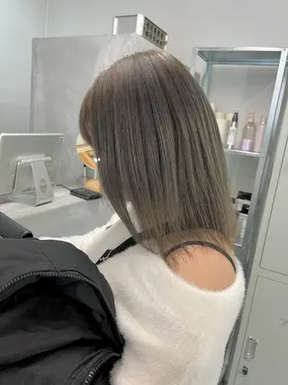 ミディアム カラー ブリーチなしカラー ダブルカラーエクステのヘアスタイル