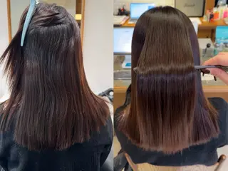 セミロング 名駅/酸性ストレート /ワンカラー/アヤハのヘアスタイル