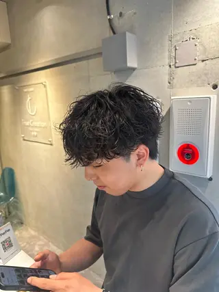 パーマ メンズ 💎メンズカット ／フェザー／細野💎のヘアスタイル